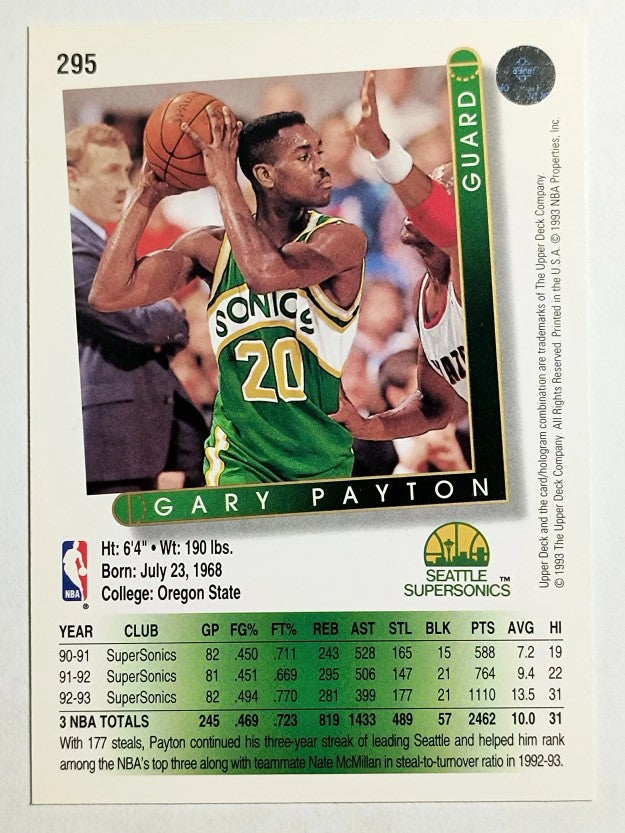1993-94 Upper Deck #295 Gary Payton