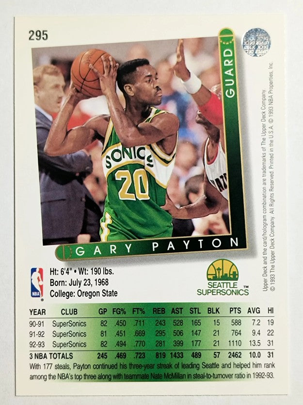 1993-94 Upper Deck #295 Gary Payton