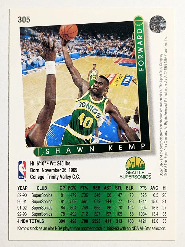 1993-94 Upper Deck #305 Shawn Kemp
