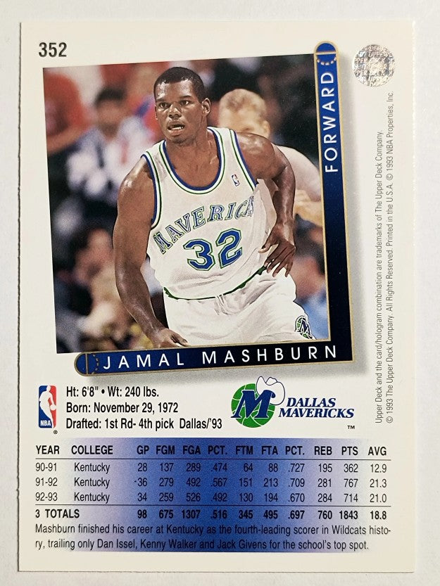 1993-94 Upper Deck #352 Jamal Mashburn RC