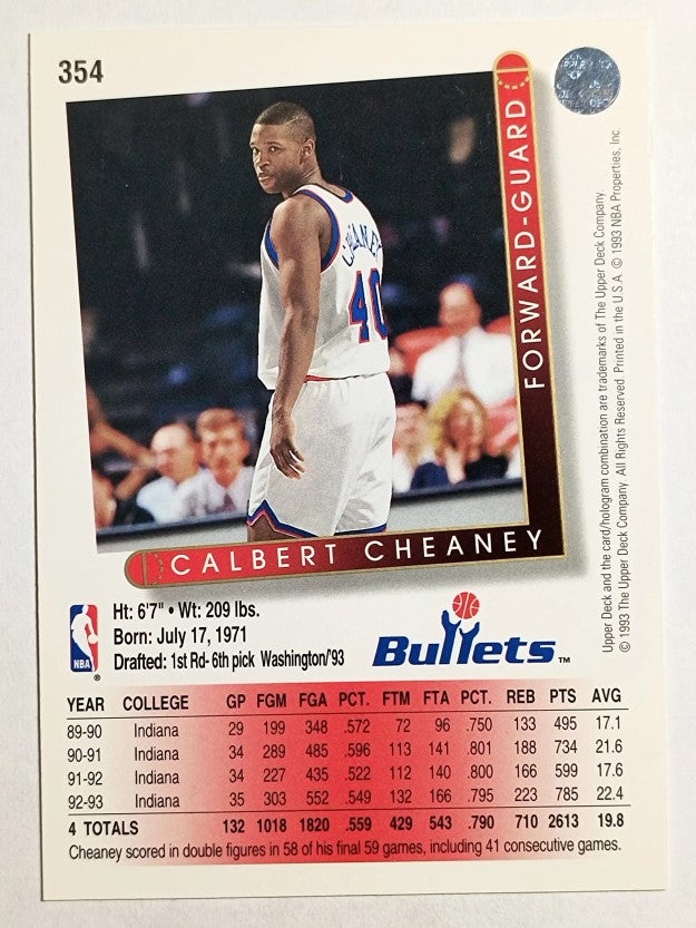 1993-94 Upper Deck #354 Calbert Cheaney