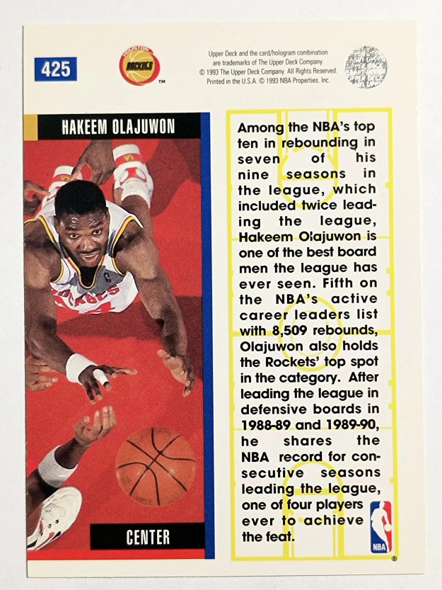 1993-94 Upper Deck #425 Hakeem Olajuwon EB