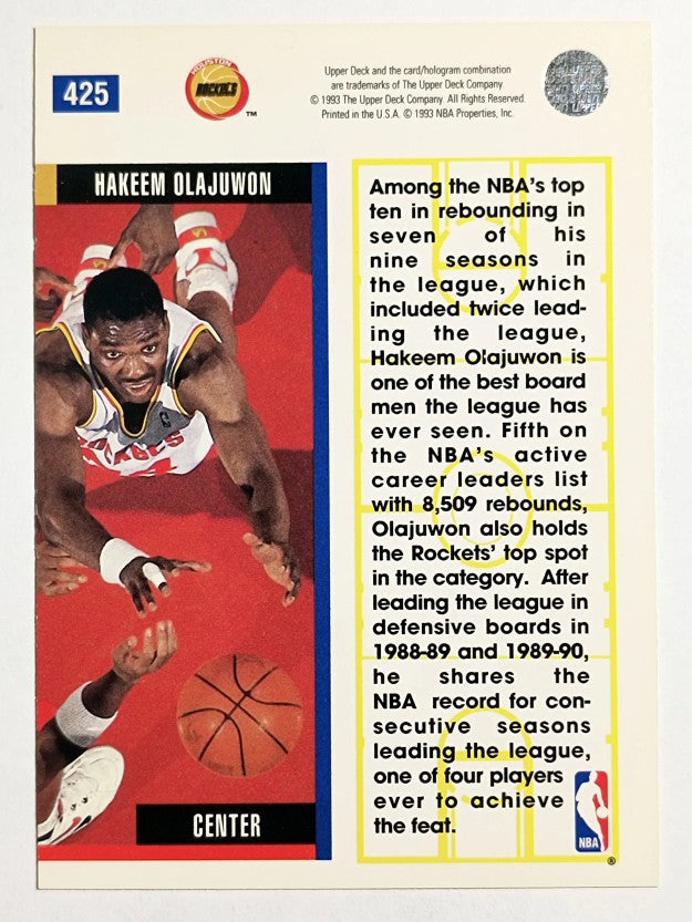 1993-94 Upper Deck #425 Hakeem Olajuwon EB