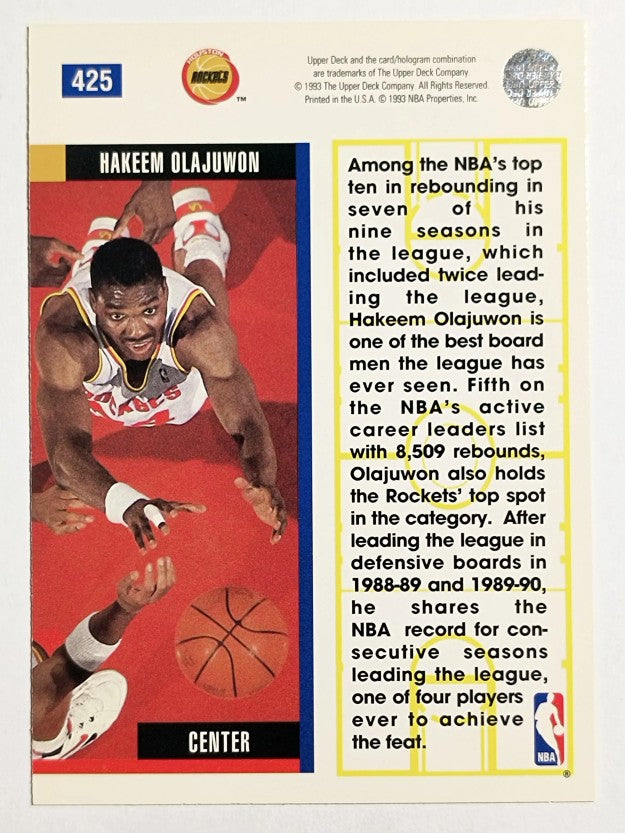 1993-94 Upper Deck #425 Hakeem Olajuwon EB