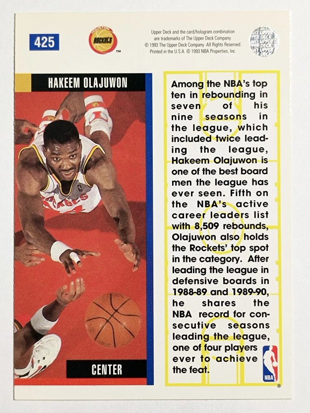 1993-94 Upper Deck #425 Hakeem Olajuwon EB (NM)