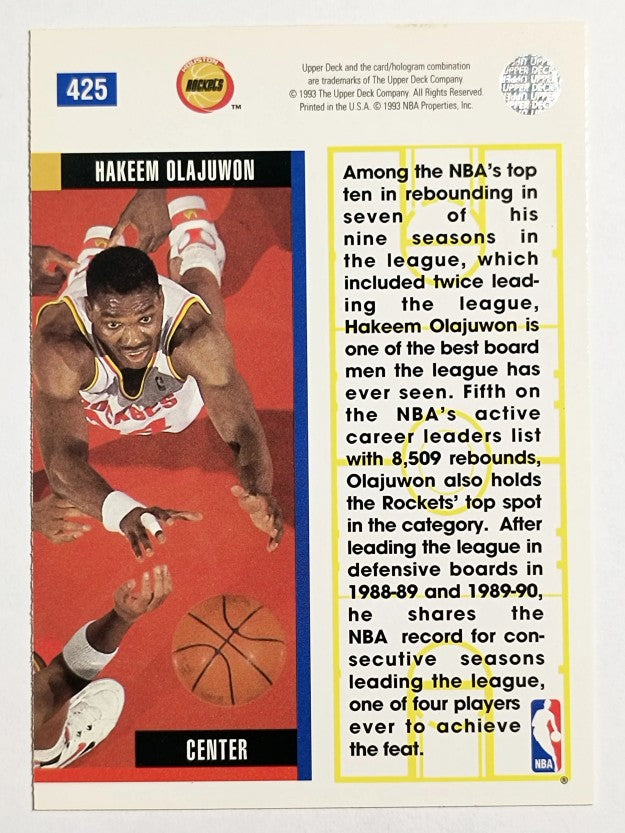 1993-94 Upper Deck #425 Hakeem Olajuwon EB (NM)