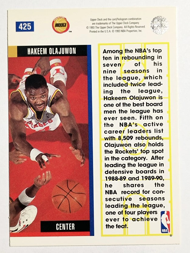 1993-94 Upper Deck #425 Hakeem Olajuwon EB (NM)
