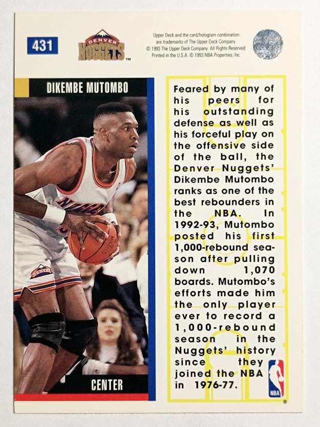 1993-94 Upper Deck #431 Dikembe Mutombo EB