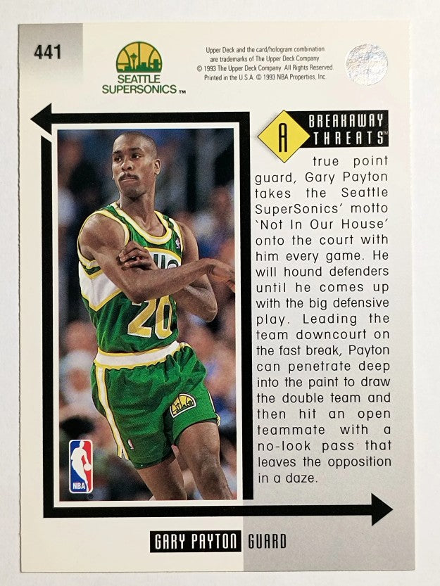 1993-94 Upper Deck #441 Gary Payton BT