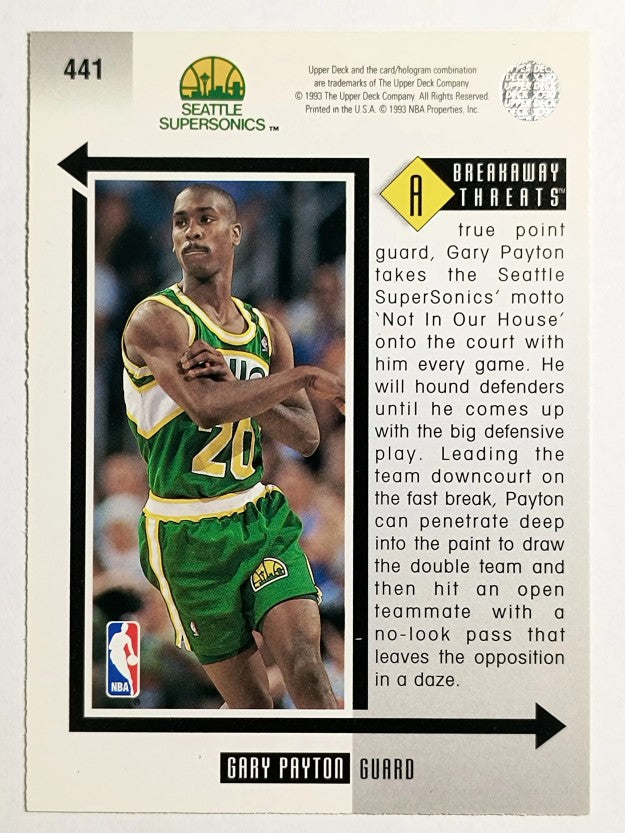 1993-94 Upper Deck #441 Gary Payton BT