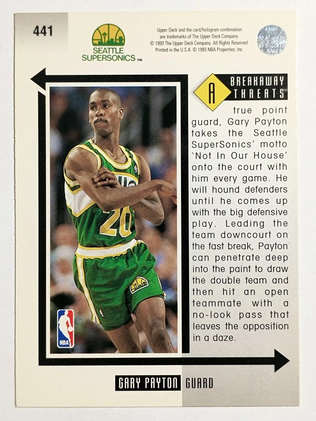 1993-94 Upper Deck #441 Gary Payton BT