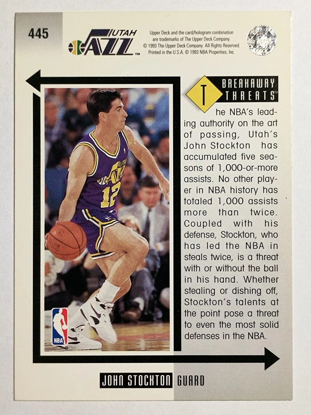 1993-94 Upper Deck #445 John Stockton BT (NM)