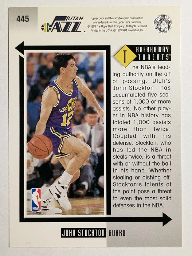 1993-94 Upper Deck #445 John Stockton BT (NM)