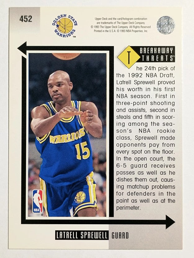 1993-94 Upper Deck #452 Latrell Sprewell BT
