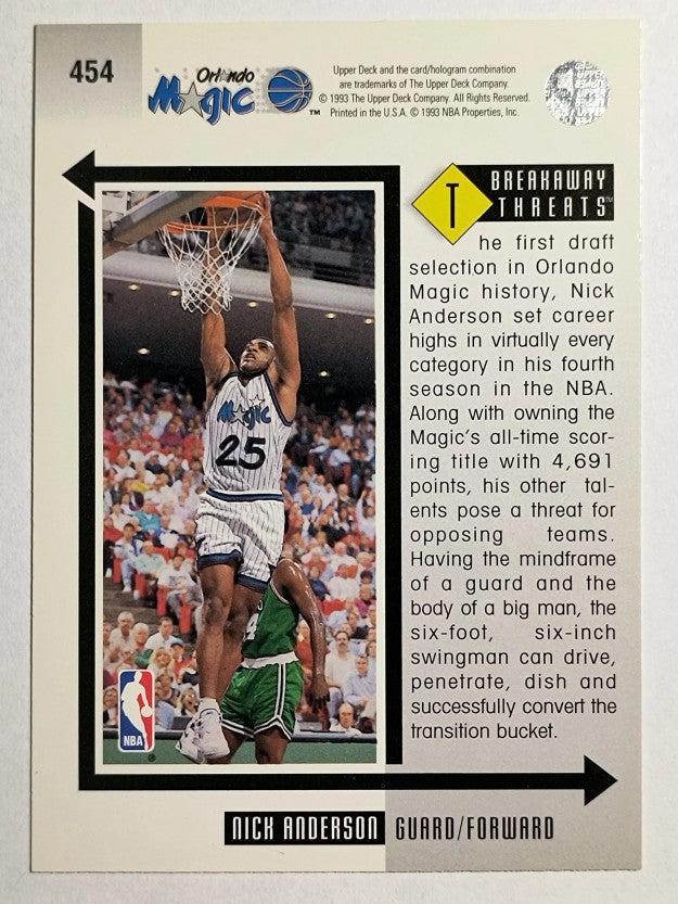 1993-94 Upper Deck #454 Nick Anderson BT