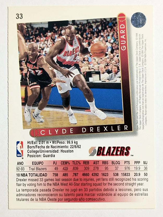 1993-94 Upper Deck International Spanish #33 Clyde Drexler