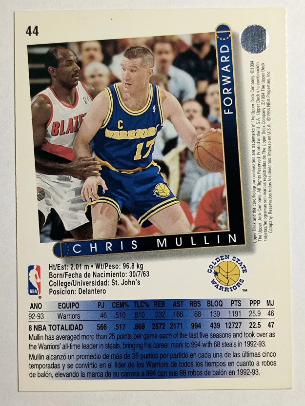 1993-94 Upper Deck International Spanish #44 Chris Mullin