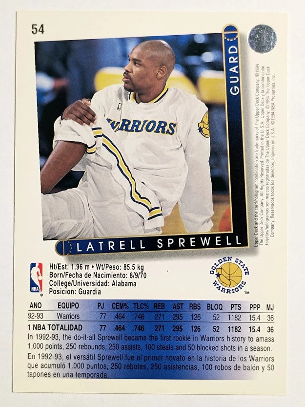 1993-94 Upper Deck International Spanish #54 Latrell Sprewell