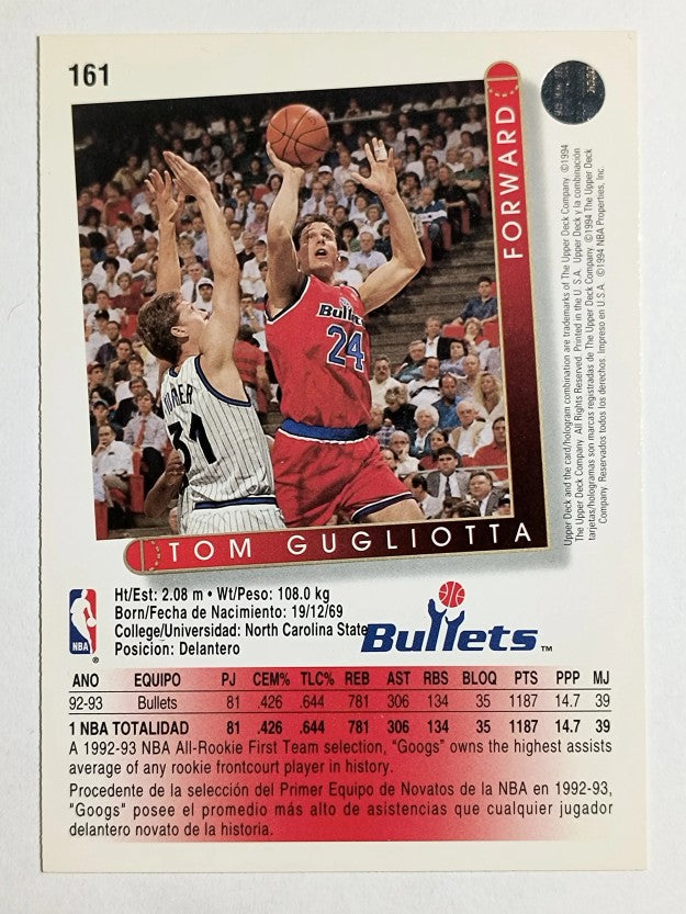 1993-94 Upper Deck International Spanish #161 Tom Gugliotta