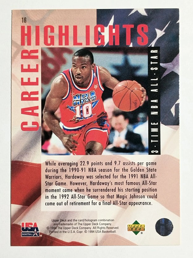 1994 Upper Deck USA #16 Tim Hardaway/3-Time All-Star
