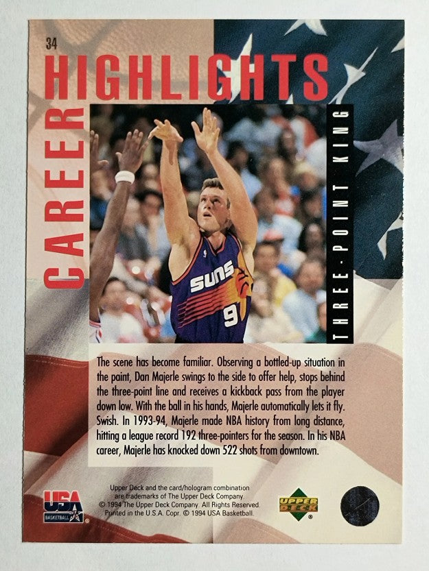 1994 Upper Deck USA #34 Dan Majerle/3-Point King