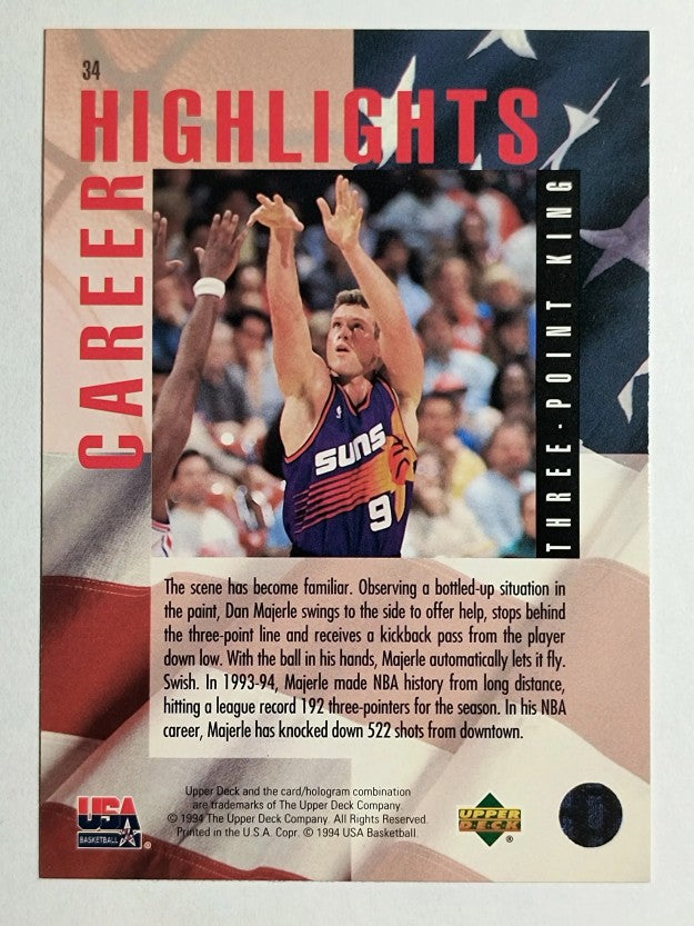 1994 Upper Deck USA #34 Dan Majerle/3-Point King