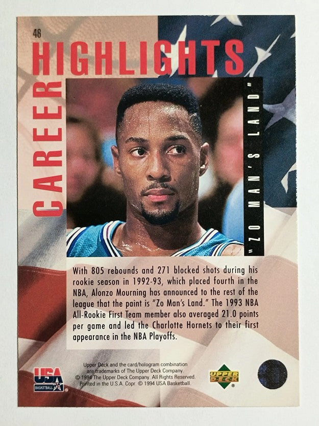 1994 Upper Deck USA #46 Alonzo Mourning/Zo-man's Land