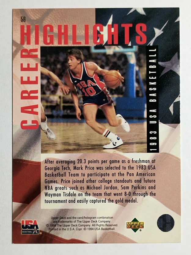 1994 Upper Deck USA #56 Mark Price/1983 Pan American Games