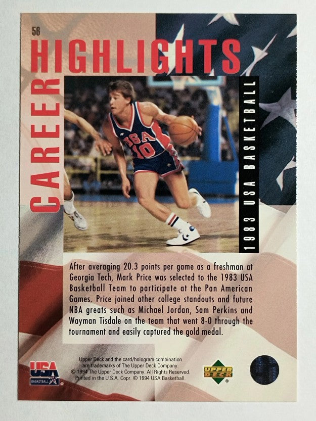 1994 Upper Deck USA #56 Mark Price/1983 Pan American Games