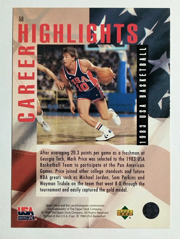 1994 Upper Deck USA #56 Mark Price/1983 Pan American Games