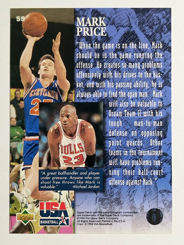 1994 Upper Deck USA #59 Mark Price/The Jordan Report
