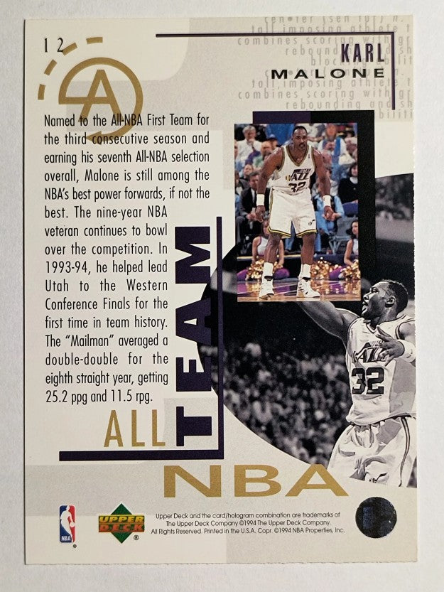 1994-95 Upper Deck #12 Karl Malone AN
