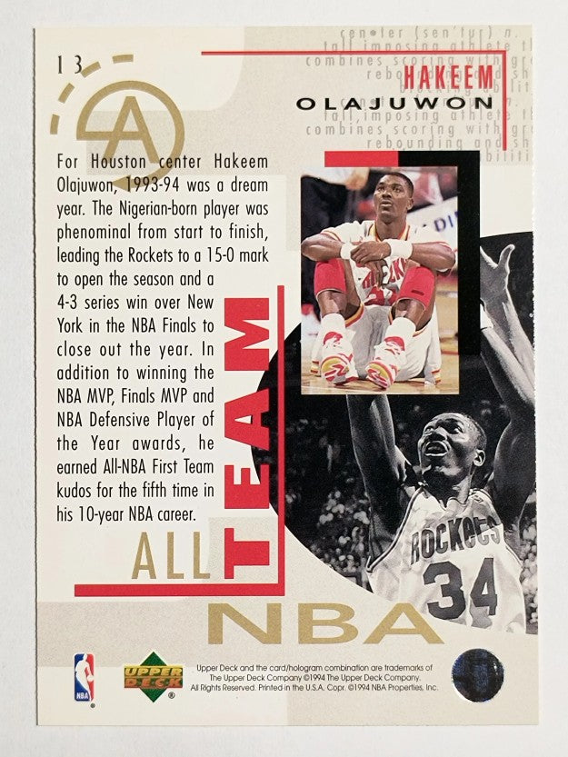 1994-95 Upper Deck #13 Hakeem Olajuwon AN