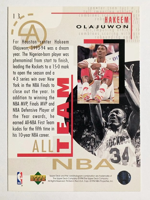 1994-95 Upper Deck #13 Hakeem Olajuwon AN