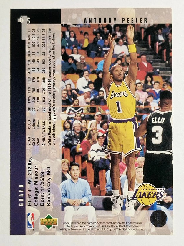 1994-95 Upper Deck #65 Anthony Peeler