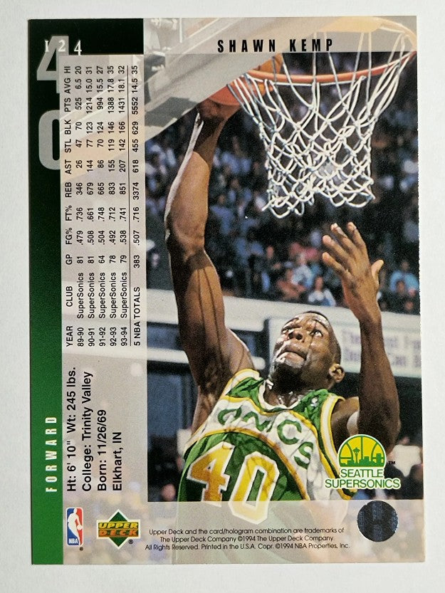 1994-95 Upper Deck #124 Shawn Kemp