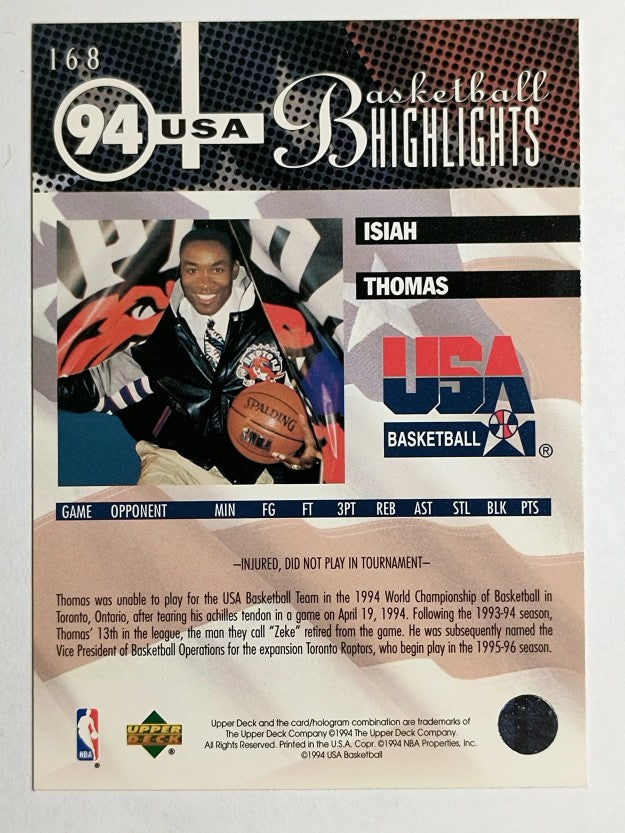1994-95 Upper Deck #168 Isiah Thomas USA