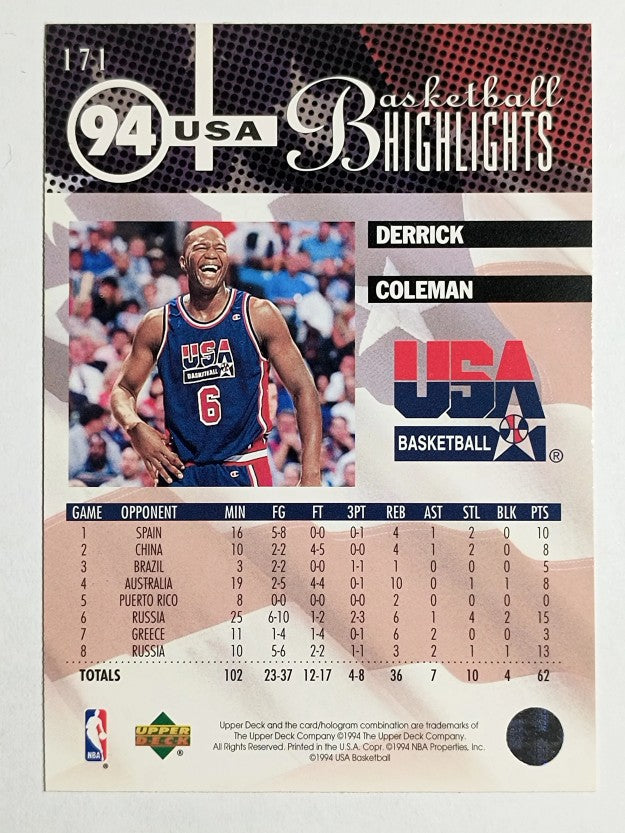 1994-95 Upper Deck #171 Derrick Coleman USA