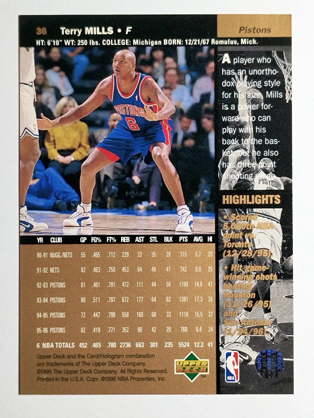 1996-97 Upper Deck #36 Terry Mills