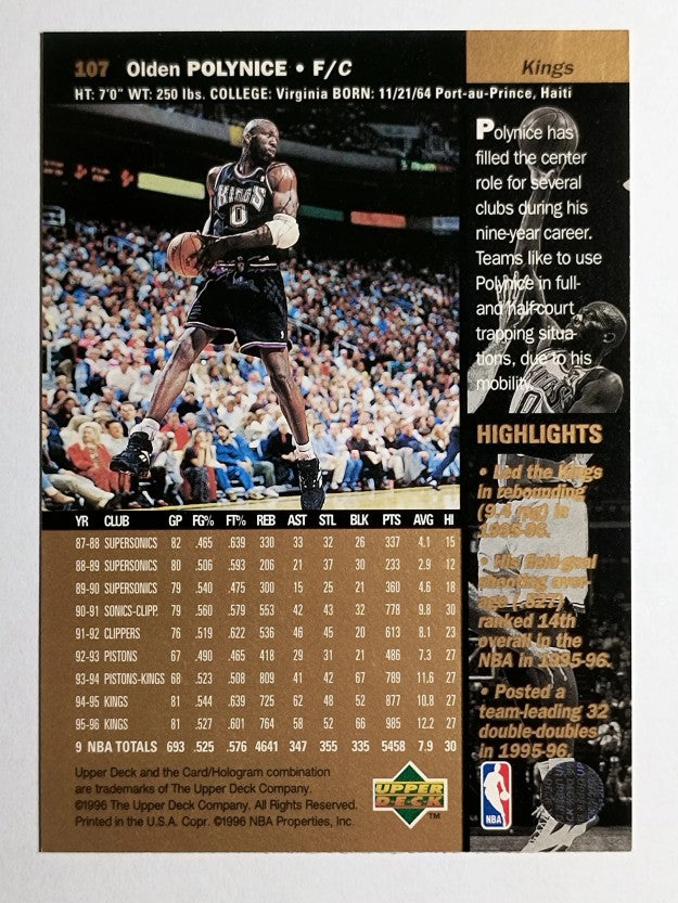 1996-97 Upper Deck #107 Olden Polynice