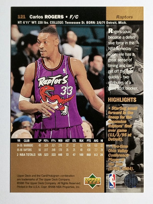 1996-97 Upper Deck #121 Carlos Rogers