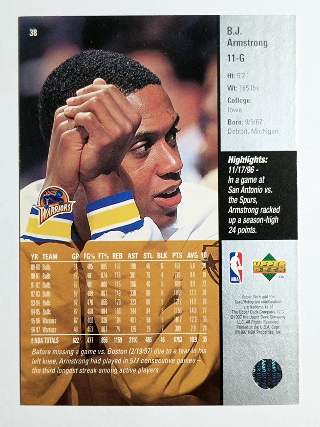 1997-98 Upper Deck #38 B.J. Armstrong