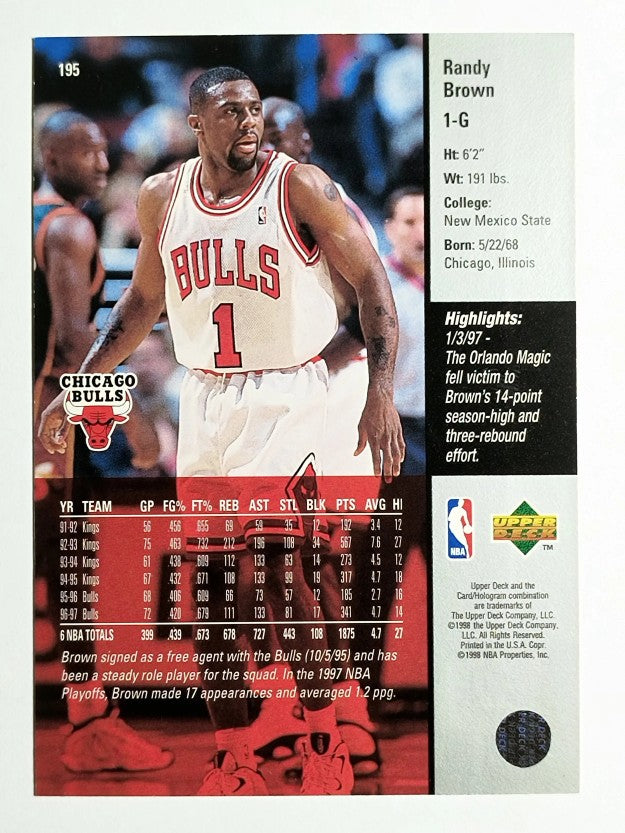 1997-98 Upper Deck #195 Randy Brown