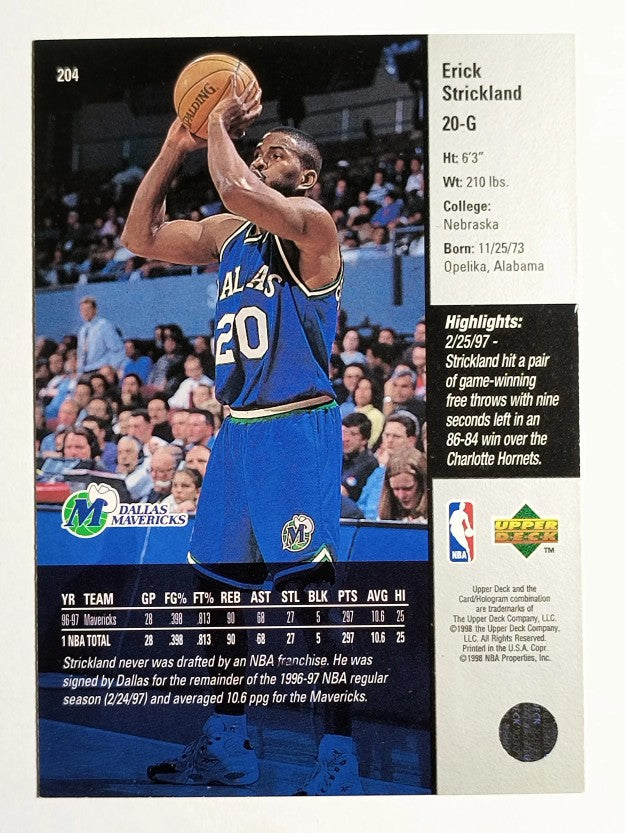 1997-98 Upper Deck #204 Erick Strickland RC