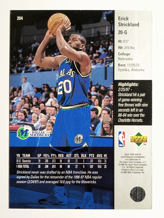 1997-98 Upper Deck #204 Erick Strickland RC