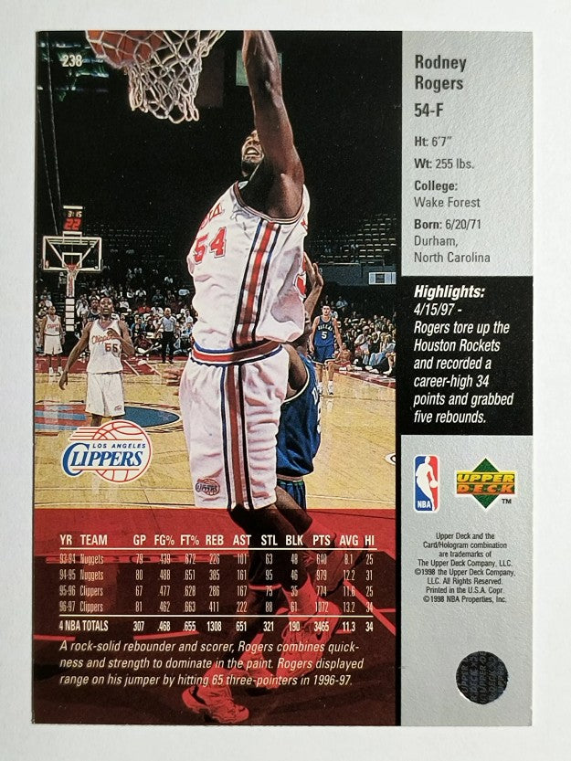 1997-98 Upper Deck #238 Rodney Rogers