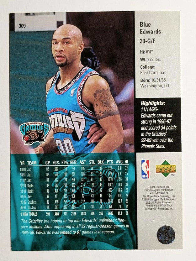 1997-98 Upper Deck #309 Blue Edwards