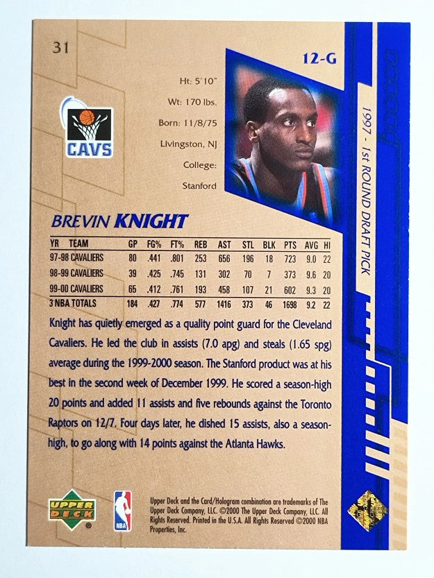 2000-01 Upper Deck #31 Brevin Knight