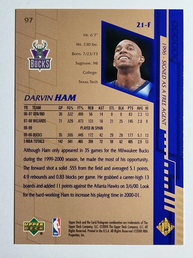 2000-01 Upper Deck #97 Darvin Ham