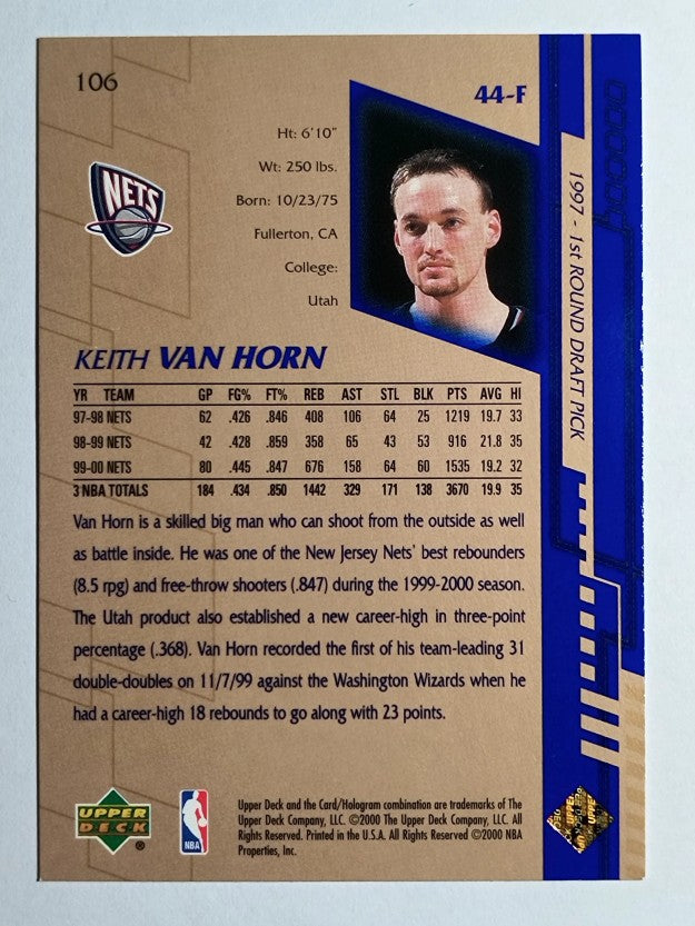 2000-01 Upper Deck #106 Keith Van Horn